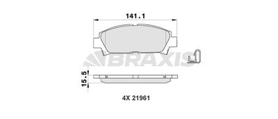 AB0191 BRAXIS Комплект тормозных колодок, дисковый тормоз