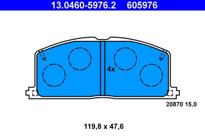 13046059762 ATE Комплект тормозных колодок, дисковый тормоз