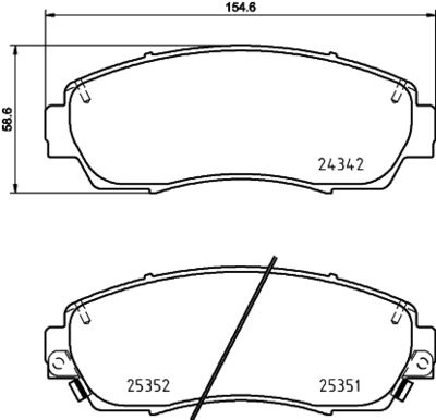 8DB355028451 HELLA Комплект тормозных колодок, дисковый тормоз