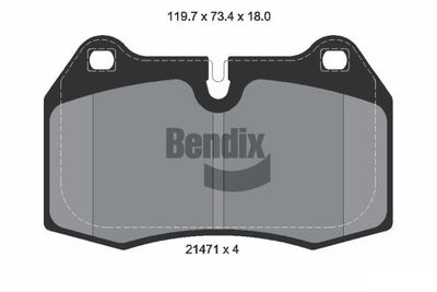 BPD1797 BENDIX Braking Комплект тормозных колодок, дисковый тормоз