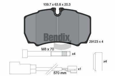 BPD1564 BENDIX Braking Комплект тормозных колодок, дисковый тормоз