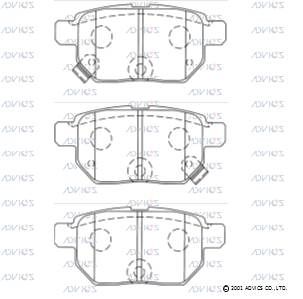 SN938P ADVICS Комплект тормозных колодок, дисковый тормоз