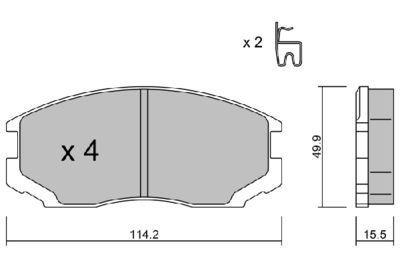 BPMI1904 AISIN Комплект тормозных колодок, дисковый тормоз