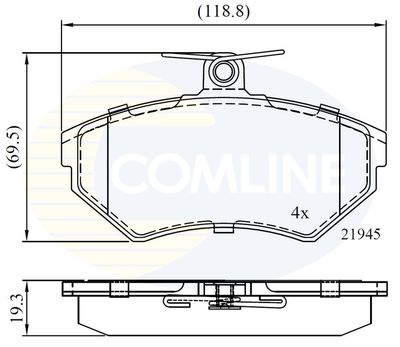 CBP0736 COMLINE Комплект тормозных колодок, дисковый тормоз