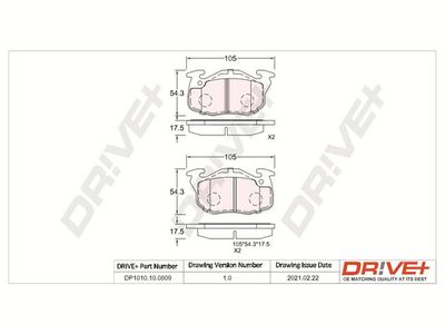 DP1010100809 Dr!ve+ Комплект тормозных колодок, дисковый тормоз