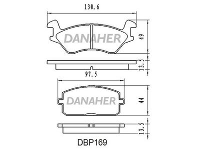 DBP169 DANAHER Комплект тормозных колодок, дисковый тормоз