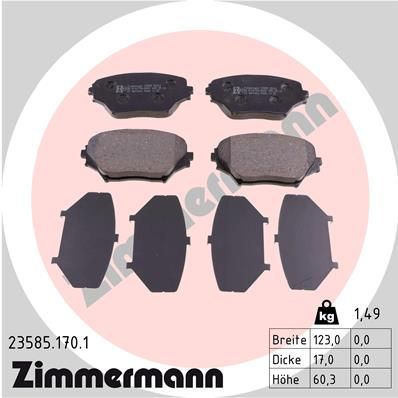 235851701 ZIMMERMANN Комплект тормозных колодок, дисковый тормоз