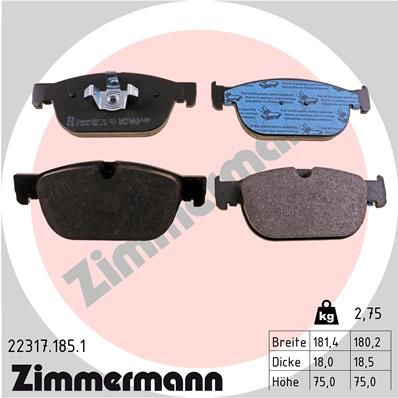 223171851 ZIMMERMANN Комплект тормозных колодок, дисковый тормоз