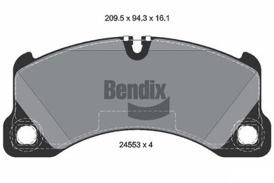 BPD2169 BENDIX Braking Комплект тормозных колодок, дисковый тормоз