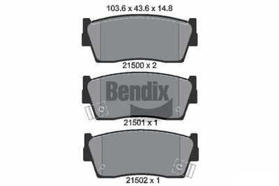 BPD1803 BENDIX Braking Комплект тормозных колодок, дисковый тормоз