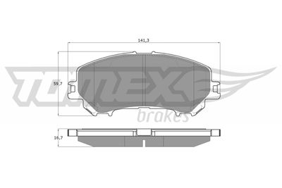 TX15971 TOMEX Brakes Комплект тормозных колодок, дисковый тормоз