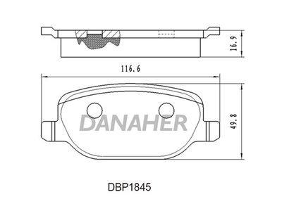 DBP1845 DANAHER Комплект тормозных колодок, дисковый тормоз