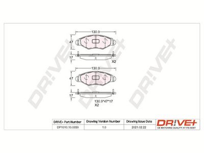 DP1010100859 Dr!ve+ Комплект тормозных колодок, дисковый тормоз