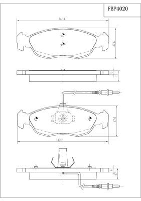 FBP4020 FI.BA Комплект тормозных колодок, дисковый тормоз