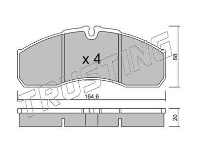 5943 TRUSTING Комплект тормозных колодок, дисковый тормоз