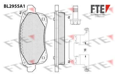 9011198 FTE Комплект тормозных колодок, дисковый тормоз