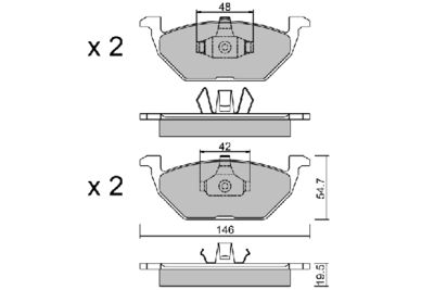 BPVW1008 AISIN Комплект тормозных колодок, дисковый тормоз