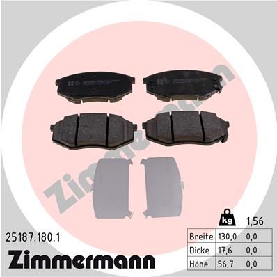 251871801 ZIMMERMANN Комплект тормозных колодок, дисковый тормоз