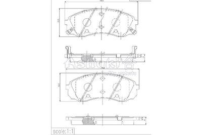 I04410 ASHUKI by Palidium Комплект тормозных колодок, дисковый тормоз