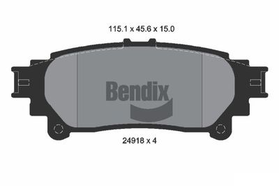 BPD2205 BENDIX Braking Комплект тормозных колодок, дисковый тормоз