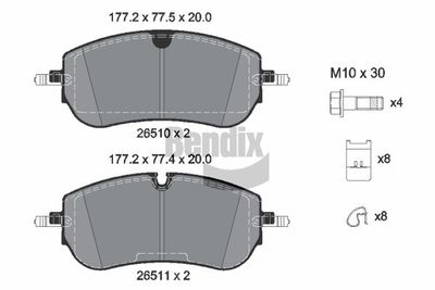 BPD2396 BENDIX Braking Комплект тормозных колодок, дисковый тормоз