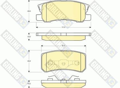 6132479 GIRLING Комплект тормозных колодок, дисковый тормоз