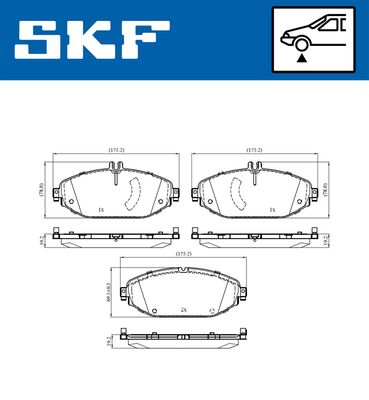 VKBP80530 SKF Комплект тормозных колодок, дисковый тормоз