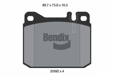 BPD1703 BENDIX Braking Комплект тормозных колодок, дисковый тормоз