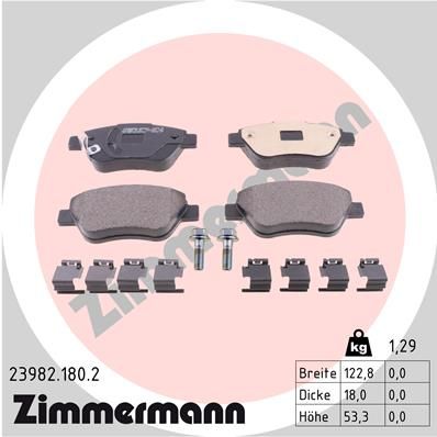 239821802 ZIMMERMANN Комплект тормозных колодок, дисковый тормоз