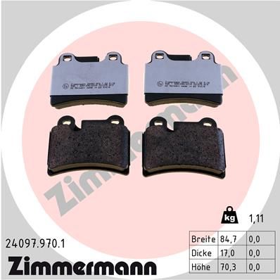 240979701 ZIMMERMANN Комплект тормозных колодок, дисковый тормоз
