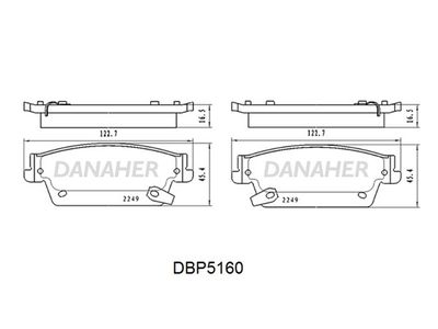 DBP5160 DANAHER Комплект тормозных колодок, дисковый тормоз