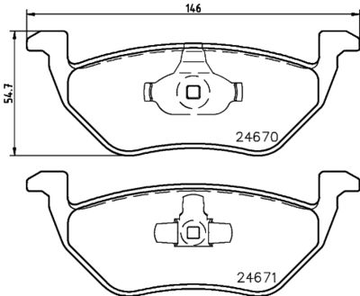 8DB355030341 HELLA PAGID Комплект тормозных колодок, дисковый тормоз