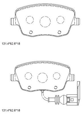 KD7551 ASIMCO Комплект тормозных колодок, дисковый тормоз