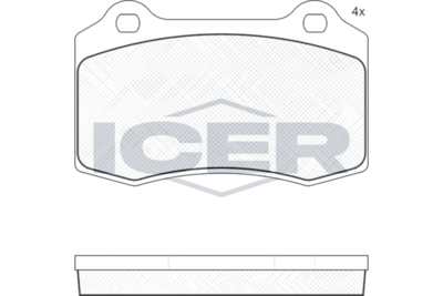 181447 ICER Комплект тормозных колодок, дисковый тормоз