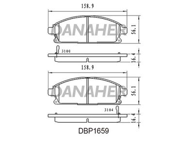 DBP1659 DANAHER Комплект тормозных колодок, дисковый тормоз