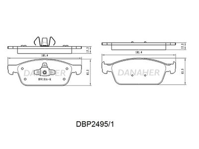 DBP24951 DANAHER Комплект тормозных колодок, дисковый тормоз