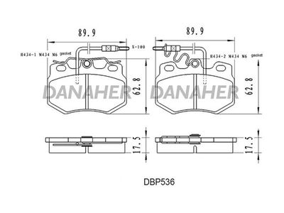 DBP536 DANAHER Комплект тормозных колодок, дисковый тормоз