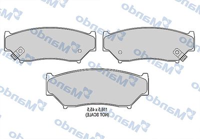 MBF015831 MANDO Комплект тормозных колодок, дисковый тормоз