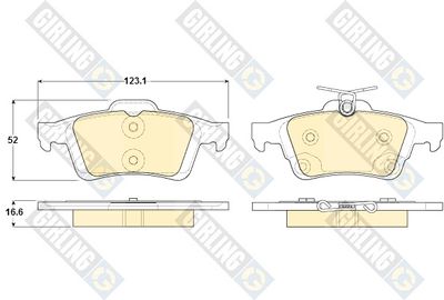 6119382 GIRLING Комплект тормозных колодок, дисковый тормоз