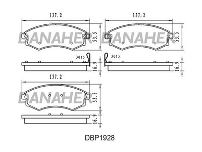 DBP1928 DANAHER Комплект тормозных колодок, дисковый тормоз