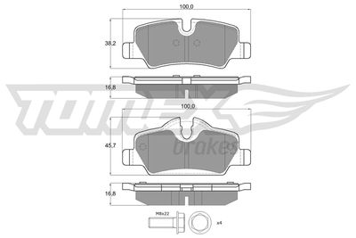 TX1783 TOMEX Brakes Комплект тормозных колодок, дисковый тормоз