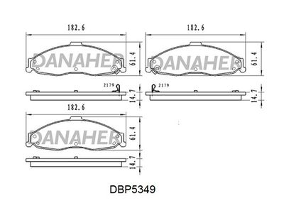 DBP5349 DANAHER Комплект тормозных колодок, дисковый тормоз