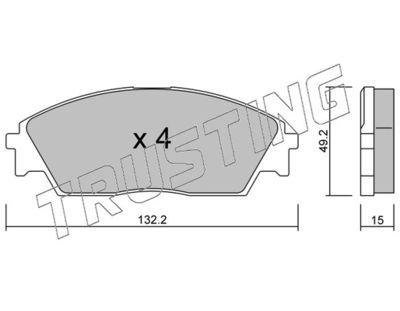2450 TRUSTING Комплект тормозных колодок, дисковый тормоз