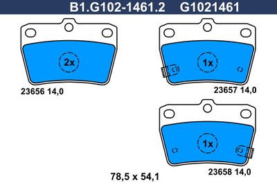 B1G10214612 GALFER Комплект тормозных колодок, дисковый тормоз
