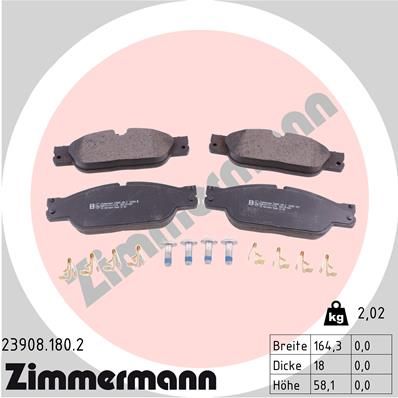239081802 ZIMMERMANN Комплект тормозных колодок, дисковый тормоз