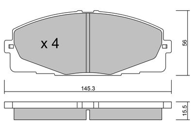 BPTO1025 AISIN Комплект тормозных колодок, дисковый тормоз