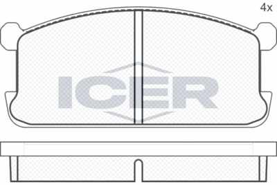 180286 ICER Комплект тормозных колодок, дисковый тормоз