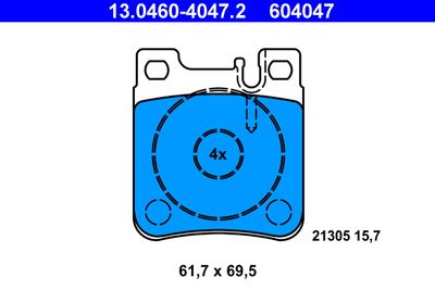 13046040472 ATE Комплект тормозных колодок, дисковый тормоз