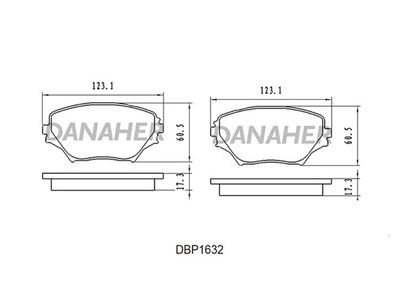 DBP1632 DANAHER Комплект тормозных колодок, дисковый тормоз