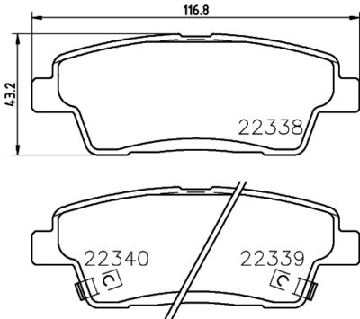 8DB355037561 HELLA Комплект тормозных колодок, дисковый тормоз